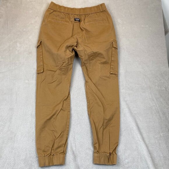 ItalyMorn Sunrise Mens Jogger Pants Small Khaki Cargo Tan Drawstring Tapered - Picture 15 of 15